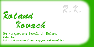 roland kovach business card